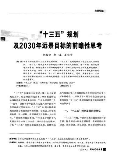 "十三五"规划及2030年远景目标的前瞻性思考