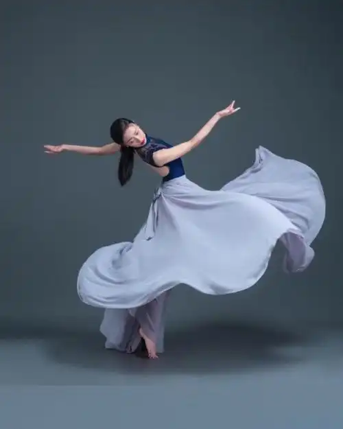 60navcon舞蹈大摆裙系带一片式雪纺练习裙舞者之声半身裙古典舞酒