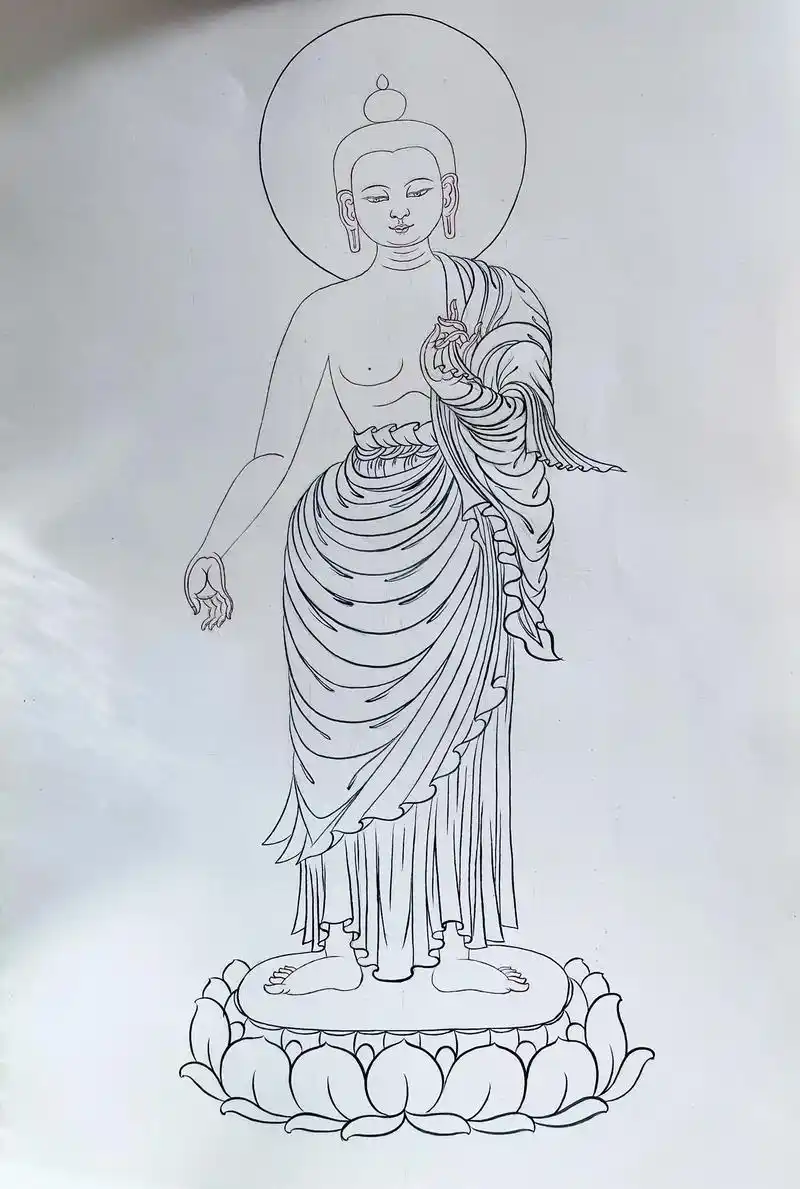 唐卡艺术 #绘画过程分享 #白描基本功训练 - 抖音