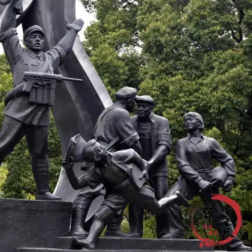 铸铜玻璃钢仿铜红军八路军人物革命抗战胜利吹响号角情景主题雕塑
