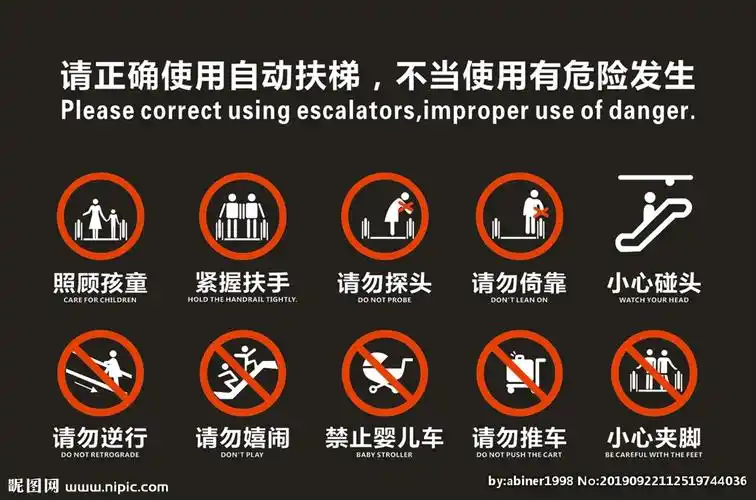 自动扶梯电梯标示图片