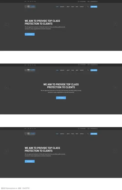 界面设计 网页界面模板 关键词:科技商务电子网站模板之网站头部海报