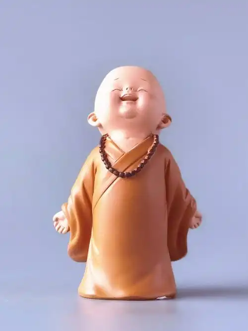迷你小佛像一休慧能小和尚摆件禅意古风茶台办公桌装饰品日式沙弥