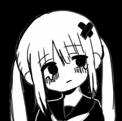 动漫黑白日系萌妹头像