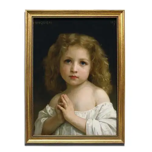 欧式人物油画客厅装饰画高档有框画欧式风格世界名画小女孩油画