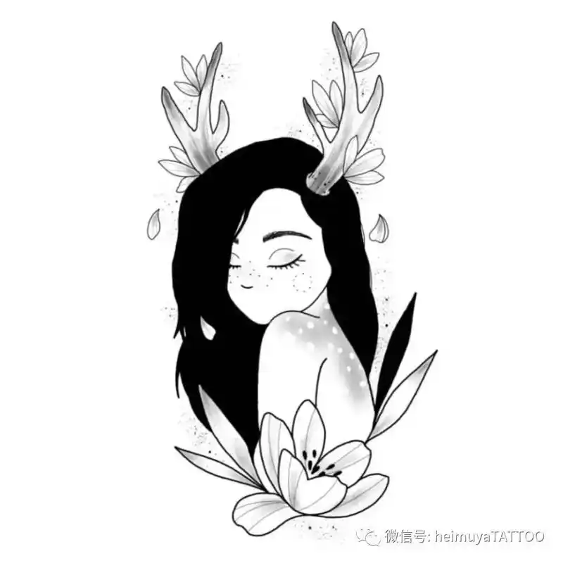 小清新纹身手稿 是个女生的纹身手稿  卡通纹身 素花纹身#太 - 抖音