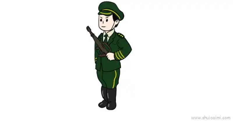 解放军儿童画怎么画 解放军简笔画画法
