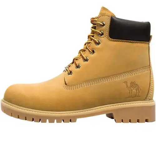 骆驼(camel) 户外休闲鞋 男女高帮防滑系带帮面工装鞋情侣工装靴