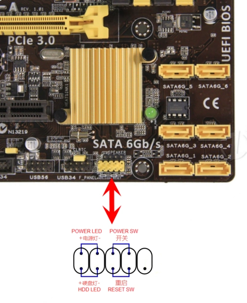 a88xm-a华硕 主板 如何不用机箱直接开机
