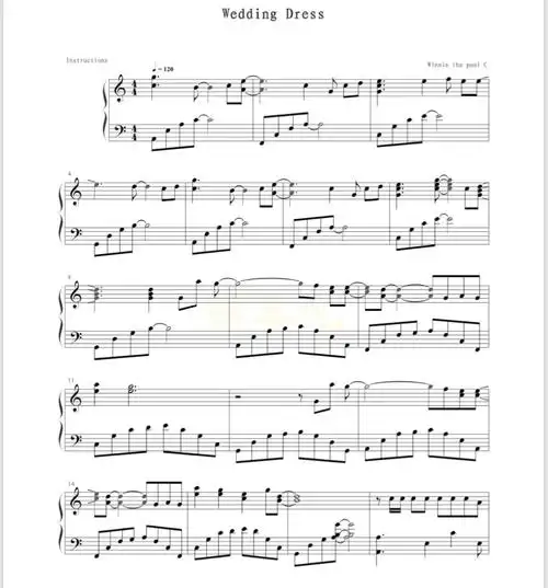 钢琴谱weddingdressbigbang太阳