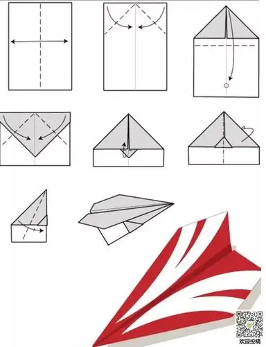 折纸飞机战斗机图解_红色的f102战斗机