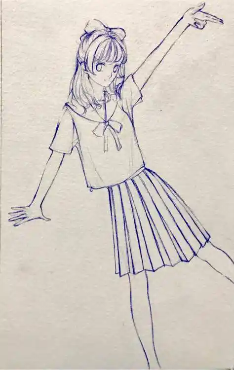 jk水手服简笔画穿制服简笔画jk手绘简笔画