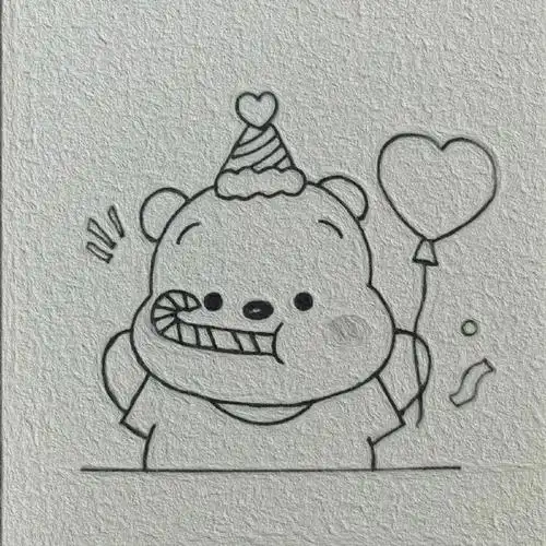 这么可爱的小熊简笔画学起来很有趣啊