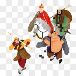 唐僧pngpsd手绘卡通西天取经的师徒四人免抠元素pngpsd卡通西游记系统