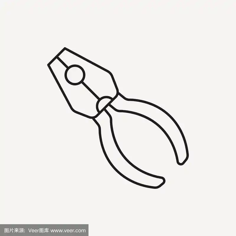 线图标,钢丝钳,符号,图像,建筑业