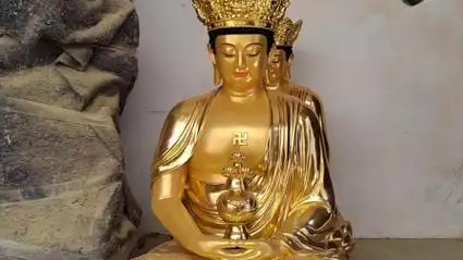 长寿佛佛像.又名无量光无量寿佛,纯铜铸造贴金工艺,高度1米