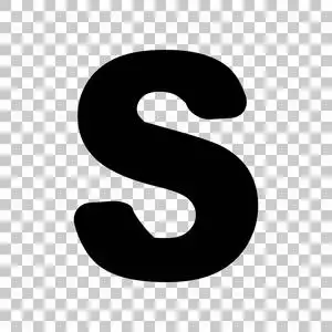 黑色透明元素字母 s 标志设计模板元素.在透明的黑色图标照片