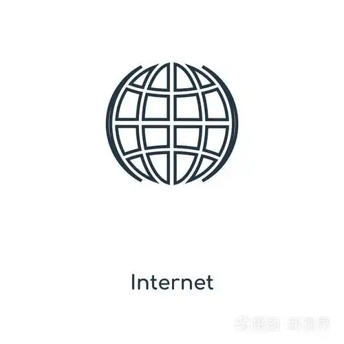 时尚设计风格的互联网图标. 互联网图标隔离在白色背景上.