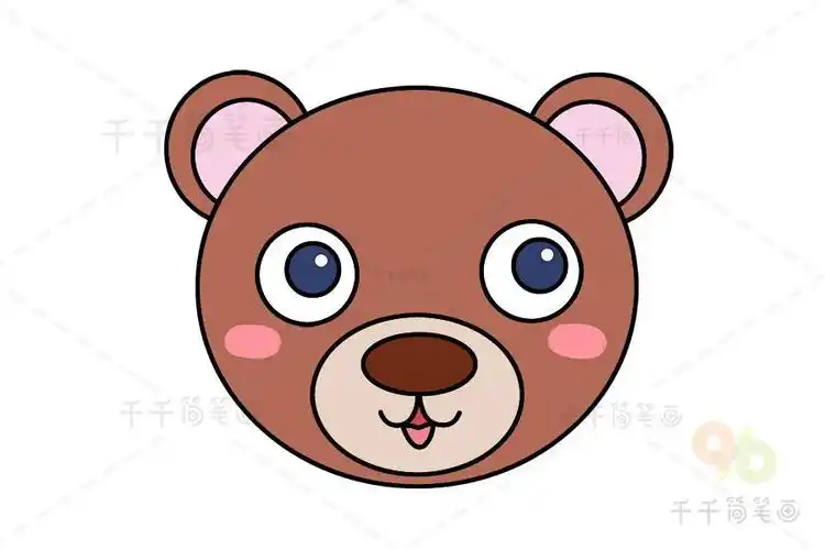 动物头饰简笔画小熊
