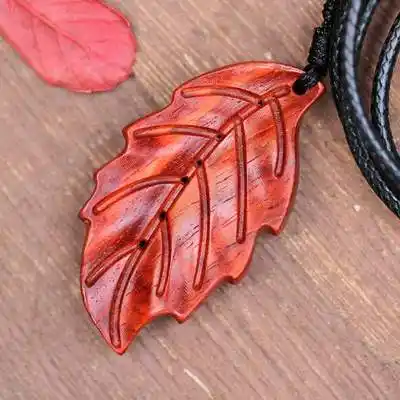 简之 印度小叶紫檀 吊坠一叶知秋挂件首饰品 木手串手把件 一叶知