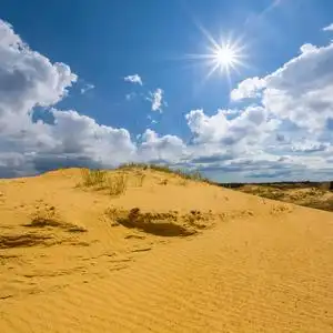 炎热的夏天沙质沙漠景观照片