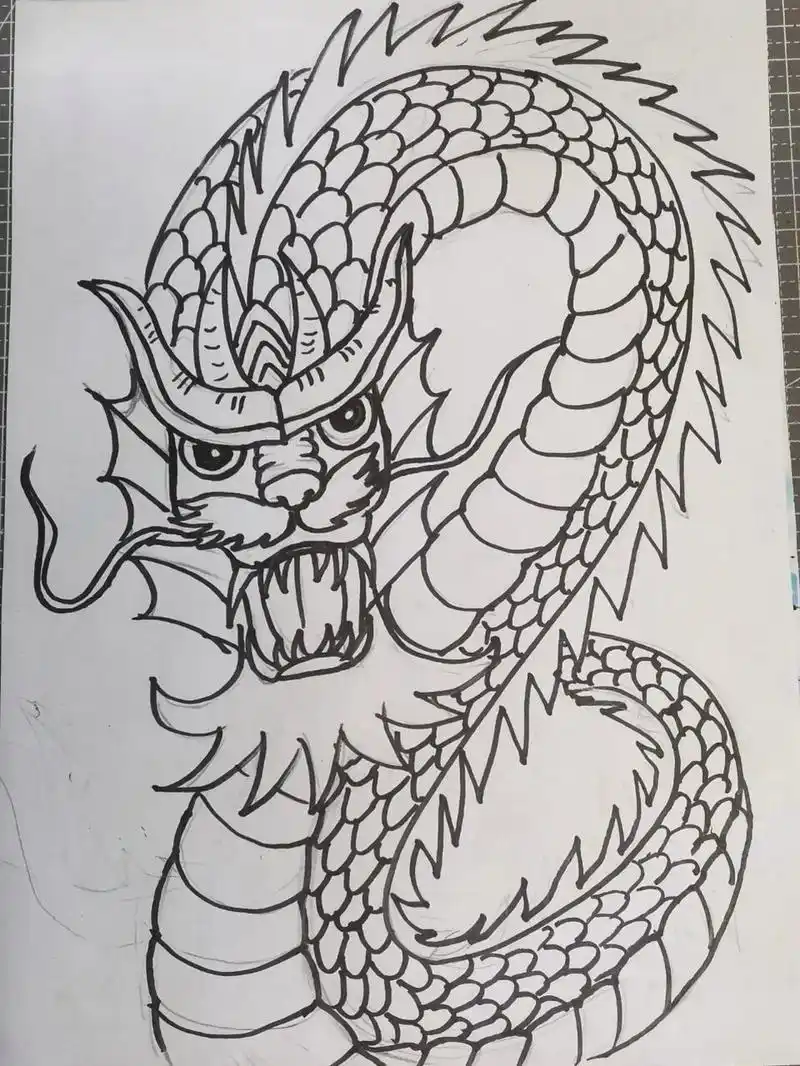 中国龙儿童画手绘