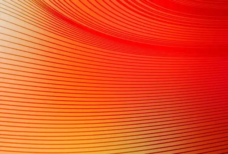 浅红色,黄色矢量背景与弯曲的线条.带有渐变的抽象风格的彩色插图.