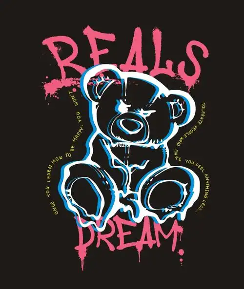 潮牌熊熊印花图案分享