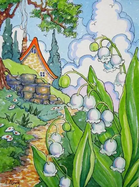 里的春天水彩画图片大全5春天景色的简笔画有哪些春天的童话儿童诗