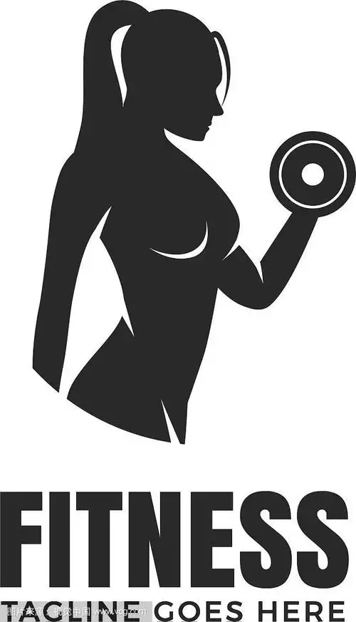 健身女性标志设计上隔离白色