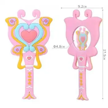 啦啦小魔仙镜子 巴拉拉小魔仙卡通手柄化妆镜 日式紫色黑魔仙小月变身