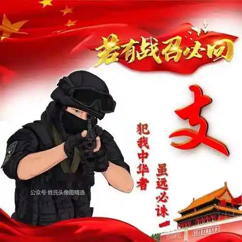 60张军人专用姓氏头像犯我中华者虽远必诛