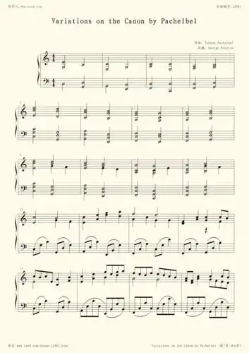 钢琴谱:卡农(乔治温斯顿)