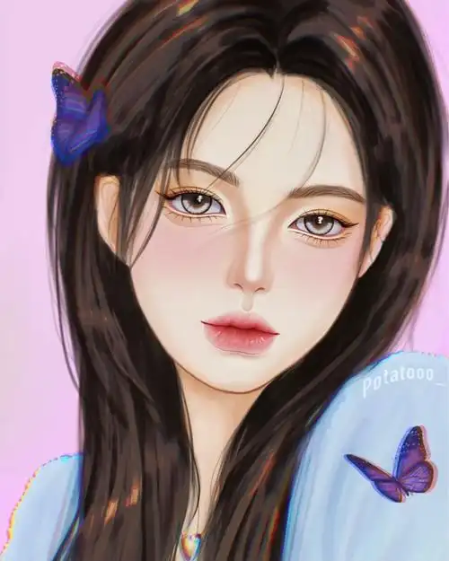 堆糖一婉手绘女生头像