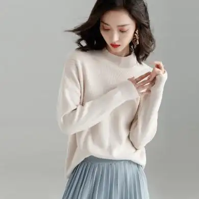 修允菲秋冬新款仿羊绒套头短款毛衣女韩版圆领宽松慵