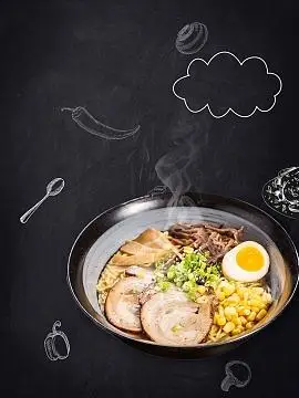 豚骨拉面美食海报背景模板