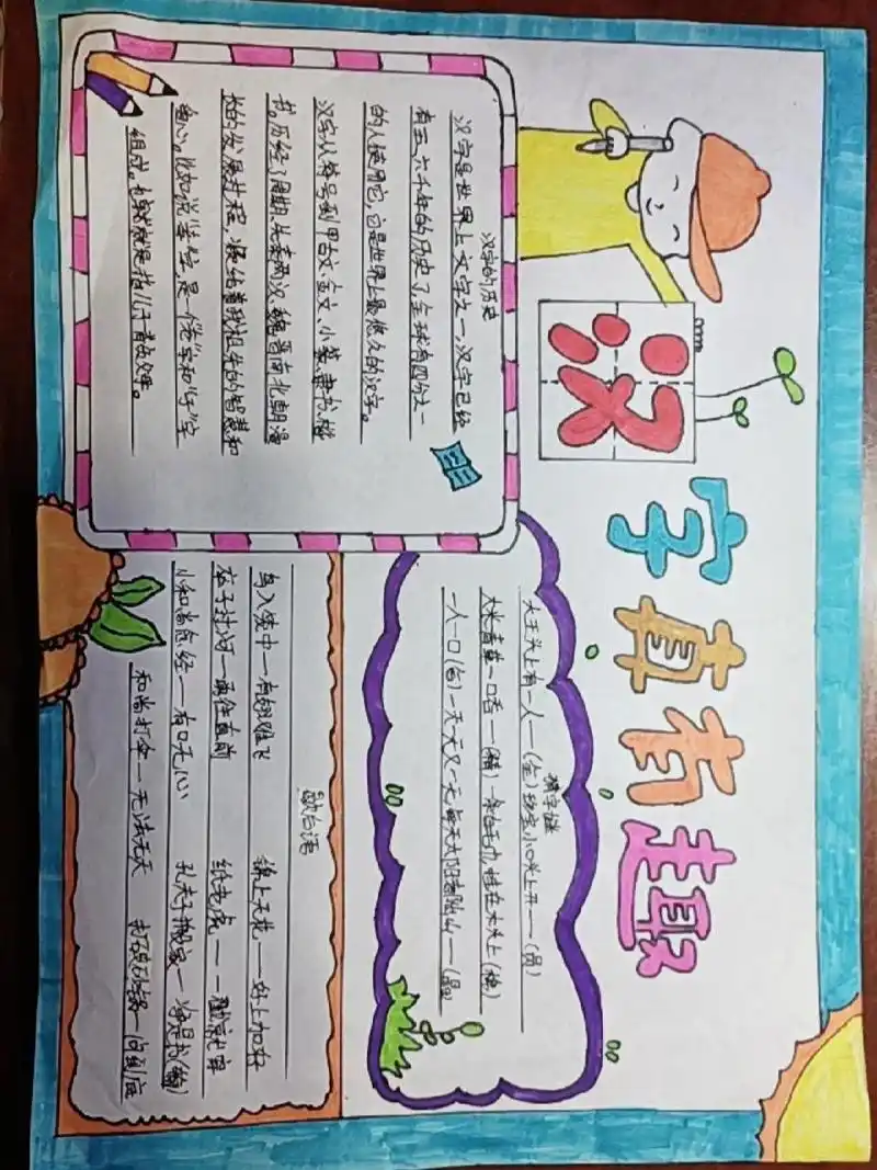 汉字真有趣手抄报,不喜勿喷   汉字真有趣手抄报