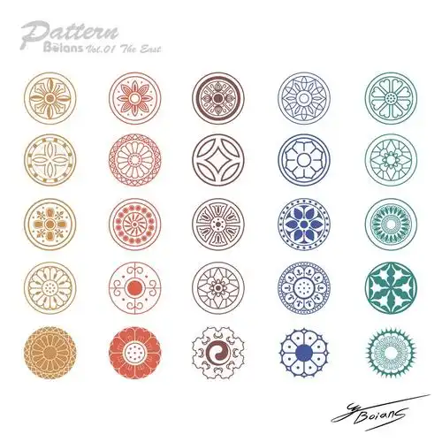 圆形花纹图案设计
