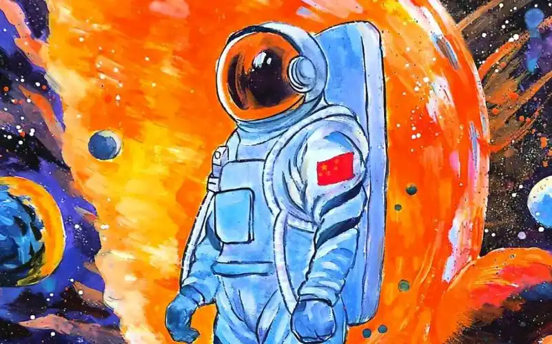 中国航天探索星辰︱水粉手绘