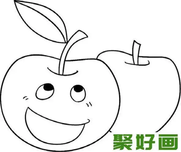 趣味简笔画脆甜的苹果绘制步骤苹果简笔画的作画步骤苹果咬了一口简笔