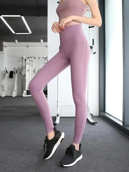 无痕液体裤外穿薄款速干瑜伽裤服秋冬紧身束腿运动裤女健身裤弹力