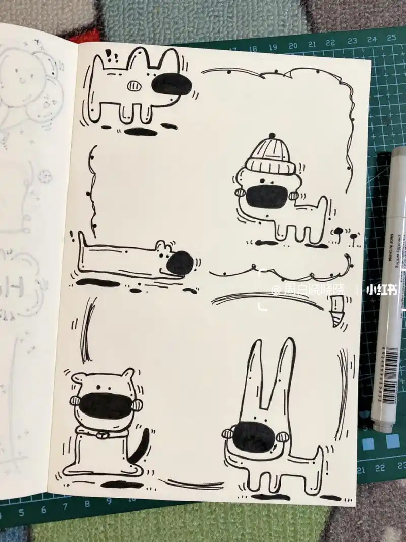 韩系修勾98ins风简笔画手帐边框可爱边框 94是可爱的修勾没错了