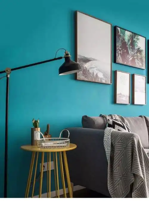 乳胶漆墙面漆墙漆雾霾蓝灰蓝浅蓝色淡蓝色客厅沙发电视背景墙油漆定制