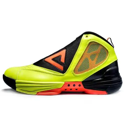 匹克peak 猛兽一代减震耐磨中帮男款篮球鞋 e32191a 荧光黄/黑色 42