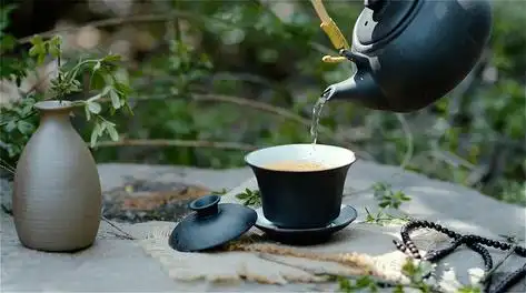 实拍1080中国风户外倒茶茶道意境