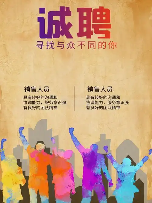 个性创意招聘海报复古设计