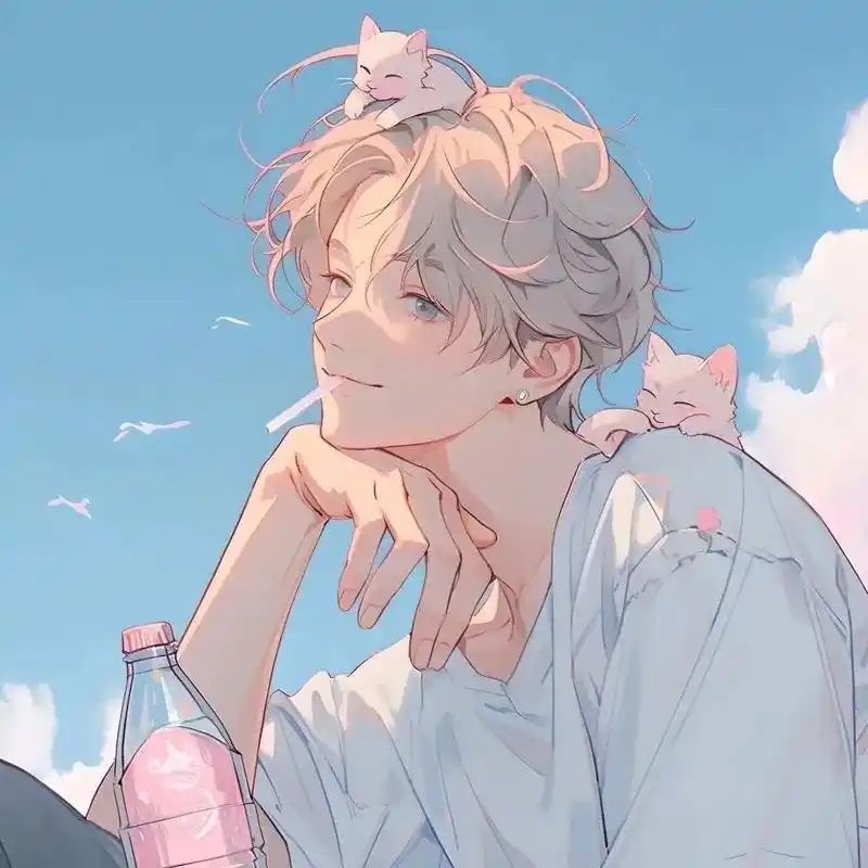 可爱猫猫男#男生头像 #氛围感 #萌宠头像 #治愈 - 抖音