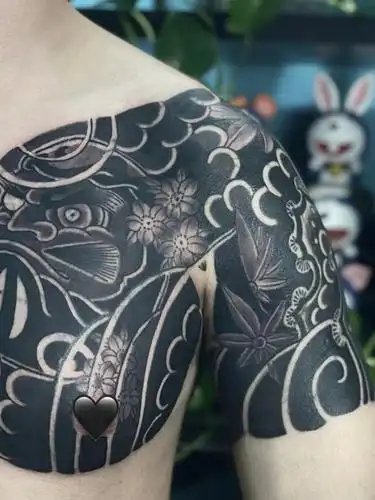 达摩蛋半甲_纹身图案手稿图片_花儿的纹身作品集