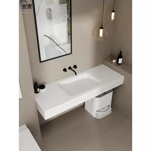 进口杜邦可丽耐人造石无缝一体盆浴室柜卫生间洗手洗漱台洗脸定制