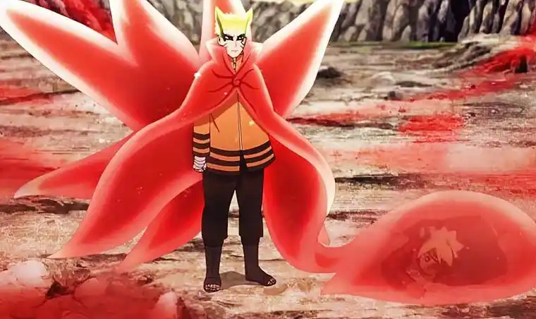 漩涡鸣人的式还半尾兽化相当于尾兽外衣,对应一条尾巴至八条尾巴的